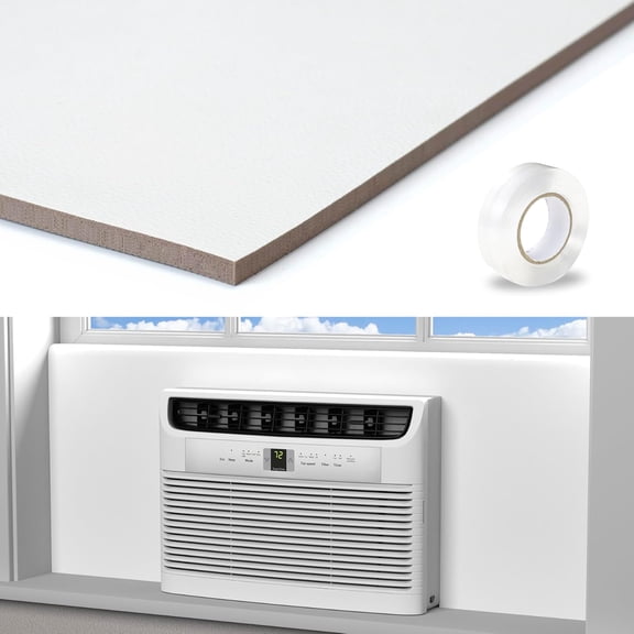 YANTON Window Air Conditioner Side Panels,Full Surround AC Foam Panel for Indoor Window AC Units,Summer and Winter Window Seal Cover (White)