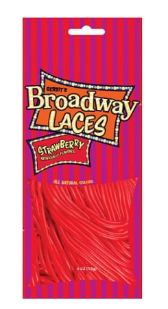 Broadway Strawberry Licorice Laces, (Pack of 12) by GERRIT J VERBURG CO
