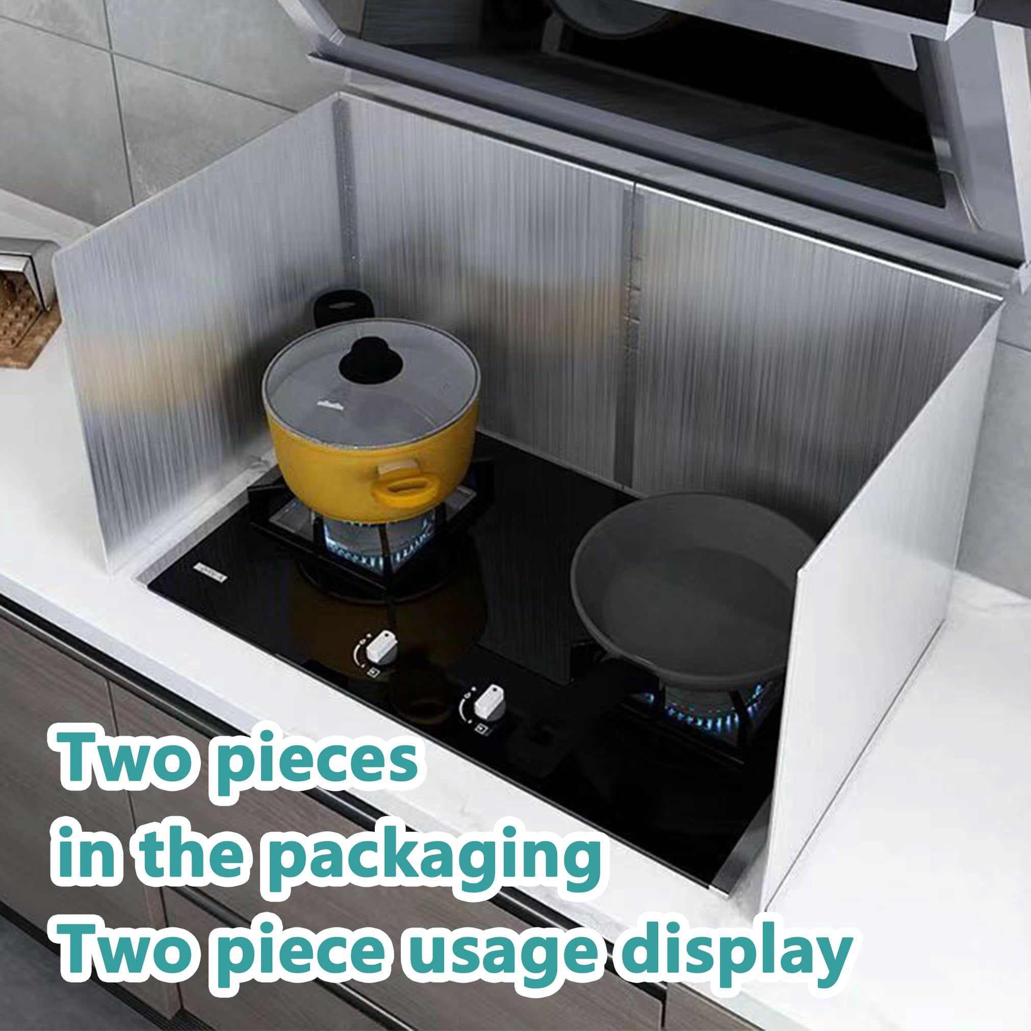 Grease Stove Splash Guard For Cooking | 2 Sided Kitchen Splatter Backsplash Protector Wall  Foldable Stainless Steel 15.7" X Per Piece 2 In Package