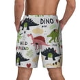 thumbnail image 3 of Kdxio Cute Dinosaurs Print Men'S Swim Trunks With Compression Liner 7 Inch Inseam Quick Dry Swim Shorts, 3 of 7