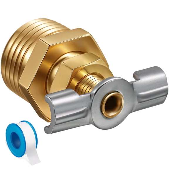 Dreyoo 2 Pack 1/2'' RV Water Heater Replacement Drain Valve with Tape, Durable Brass Construction RV Water Heater Drain Plug for RV and Trailer Water Heater