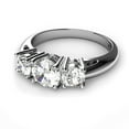 thumbnail image 2 of Sz 9 Sterling Silver 925 Cubic Zirconia CZ 3 Stone Engagement Ring, 2 of 4