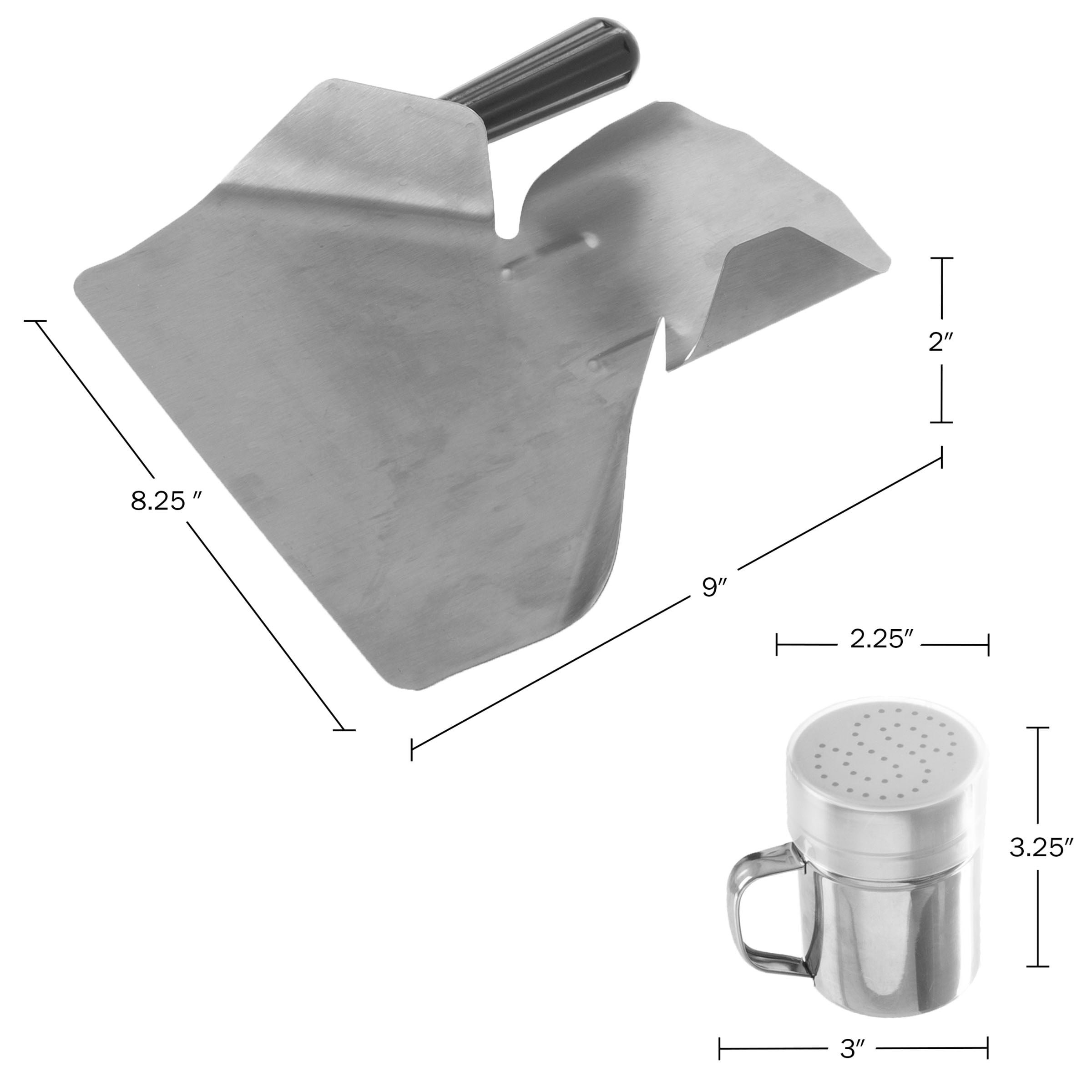 Popcorn Scoop and Seasoning Shaker Set – 2-Piece Stainless-Steel Serving Accessories Kit with Scooper and Saltshaker Dredge by Great Northern Popcorn