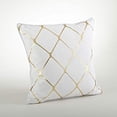 thumbnail image 2 of Fennco Styles Greta Metallic Diamond Decorative Throw Pillow Cover &amp; Insert 18 x 18 Inch - Silver Cotton Pillow for Home, Couch, Bedroom and Living Room Decor (Gold), 2 of 3