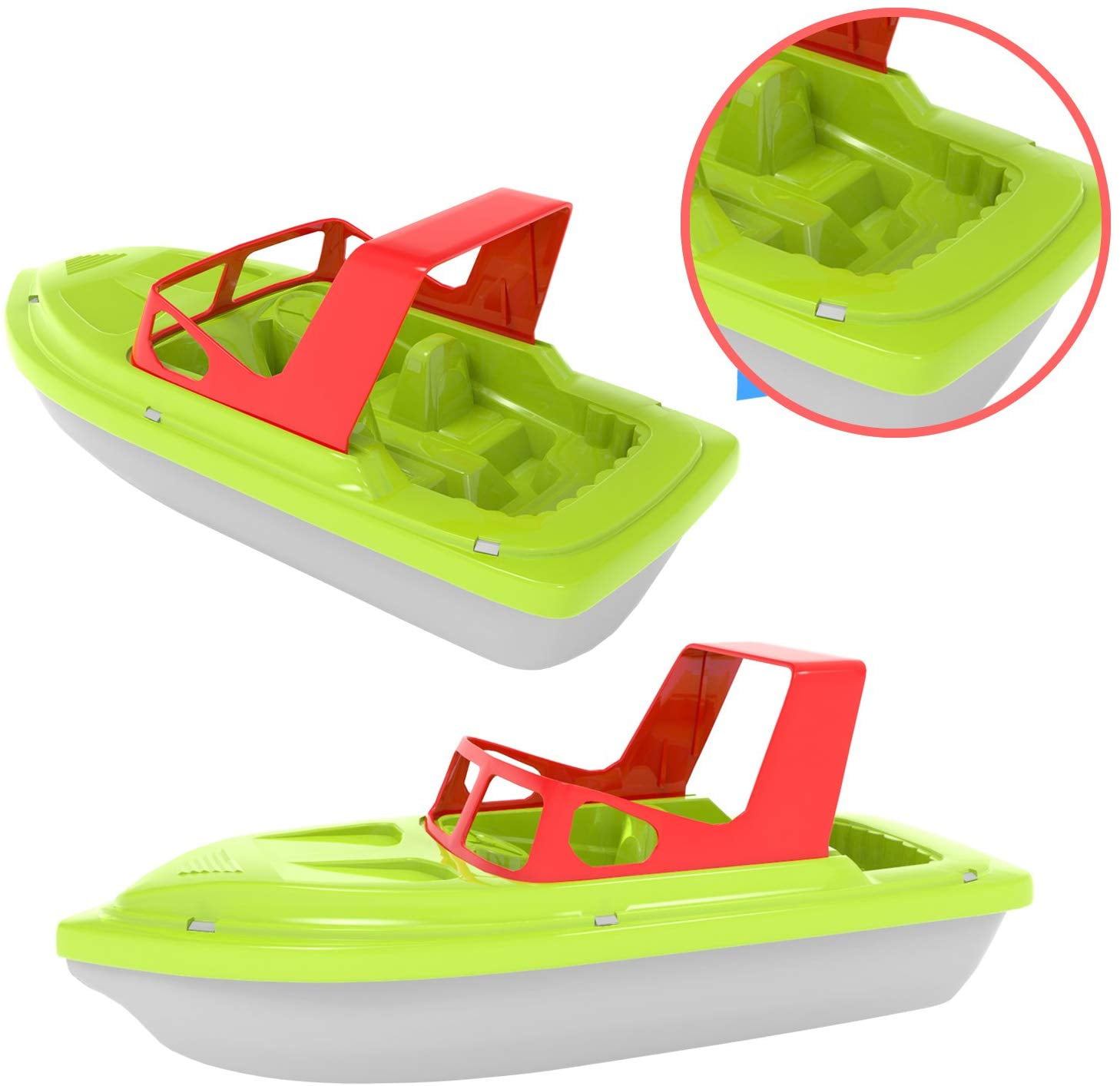 Fun Little Toys 3 Pcs Bath Boat Toy, Pool Toy,Speed Boat, Sailing