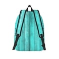 thumbnail image 2 of Lsque Turquoise Wooden2 Pattern Canvas Daypack, Durable Backpack, High-quality Versatile Backpack,Vintage Compact Backpack-Small, 2 of 6