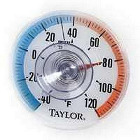 Taylor Precision Products Window Thermometer - Analog, -40 to 120 F, 3.5 Inch Dial