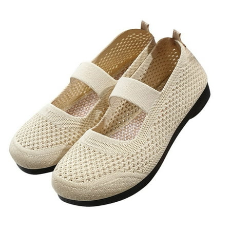 NOKIO Women S Running Shoes With Knit Uppers Women S Comfortable Athletic Shoes Women s Soft Orthopedic Shoes Breathable Woven Go Walking Slip On Foam Shoes Arch Support Hands Slip In Sneakers