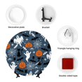 thumbnail image 4 of Zufioo Halloween Print Bone China Decorative Plate, Ceramic Dinner Plate with Stand Ceramic Decoration Homewares-6in, 4 of 6