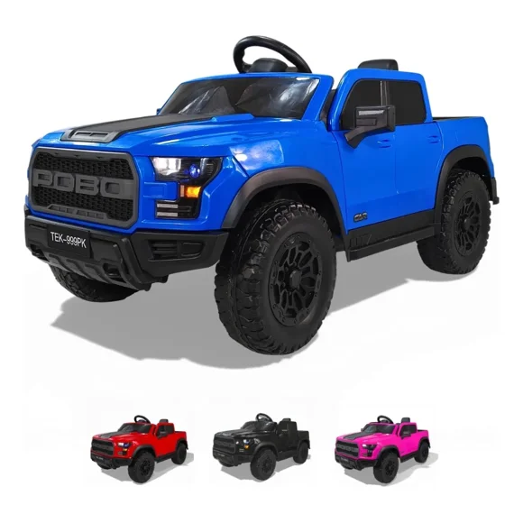 Carro Montable Eléctrico Niño Camioneta Pickup Con Control Azul