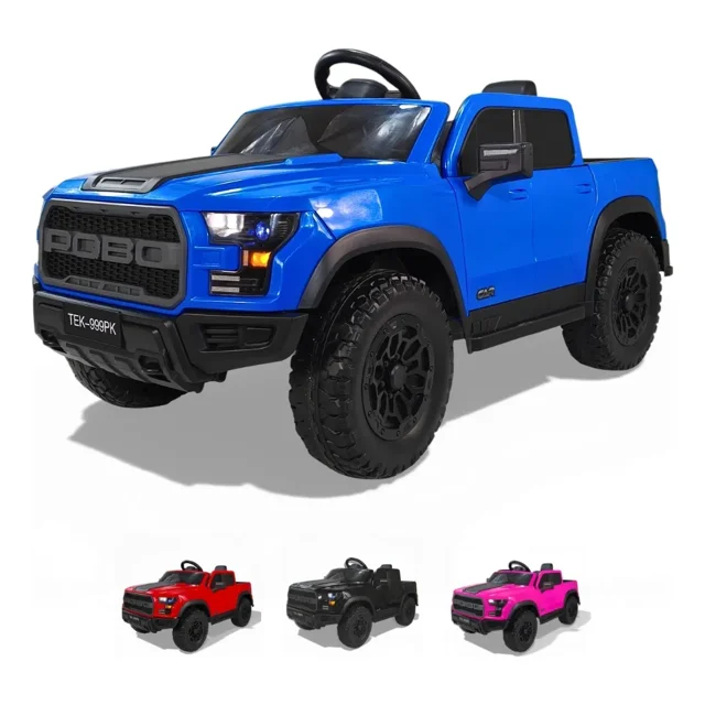 Carro Montable Eléctrico Niño Camioneta Pickup Con Control Azul
