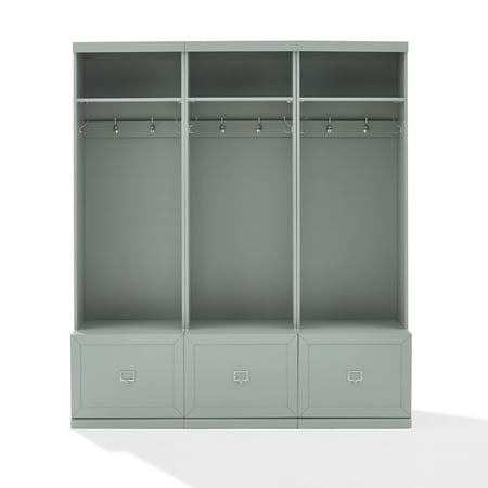 Crosley Furniture Harper Modern Wood Hall Tree Entryway in Gray (Set of 3)