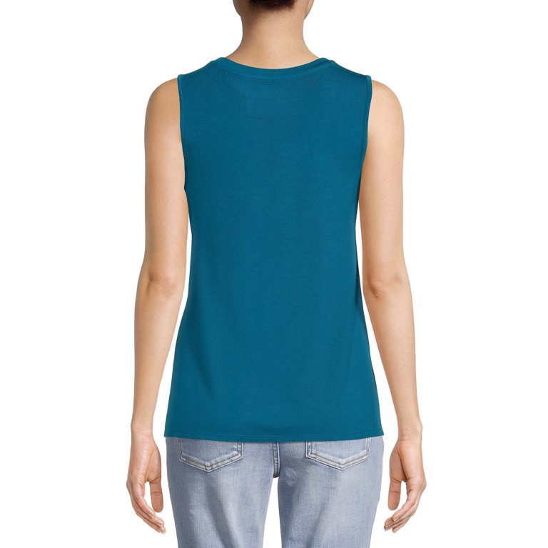 Time and Tru Women's Shirred Shoulder Tank Top - Walmart.com
