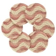thumbnail image 7 of Yayeee 6 PCS Drink Coasters with Holder Set Woven Absorbent Round Tabletop Hot Pad, Soft Pink Pattern, 7 of 7