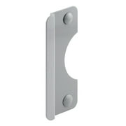 6 in. Gray-Painted Steel Latch Shield with 5/16 in. Offset and a Radius Cutaway to fit 2-3/8 in. Backsets