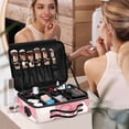 thumbnail image 7 of Large Travel Artist Makeup Bag With Adjustable Dividers &12 Brush Slots Portable Cosmetic Organizer Puffed Candy, 7 of 7