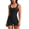 thumbnail image 2 of Mono de Entrenamiento de una Pieza para Mujer, Sin Espalda, Control de Abdomen, Sin Mangas, Espalda en V, Negro, Talla M, 2 of 8