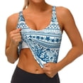 thumbnail image 4 of Haiem Sea Underwater Jellyfish Pattern Womens Sports Bra - U Neck Padded Low Impact Yoga Bra Workout Crop Top Gym Moisture-Wicking Workout Vest -Large, 4 of 9