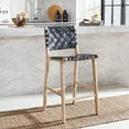 thumbnail image 2 of SAFAVIEH Adah Leather Counter Stool, Black/Natural (19.7 in. W x 20.1 in. D x 40.7 in. H), 2 of 7
