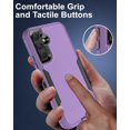 thumbnail image 5 of for Samsung Galaxy S23-FE Case, and Glass Screen Protector, Dust-Proof Port Cover, Full Body Silicone Rubber Covered, Non-Slip Drop-Proof Phone Case for S23 FE 5G(2023), Black/Purple, 5 of 17