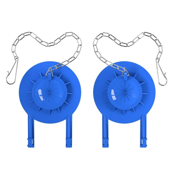 CNDRLEF Universal 2-Inch Toilet Flapper Replacement, 2-Pack Soft PVC Thick Flapper with Stainless Steel Chain & Hook, Fits 2" Flush Valve (Blue)