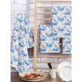 thumbnail image 2 of Blue Crab Coastal Hand Towels Set, Waffle Weave Kitchen Towels 3 Pieces, Summer Beach Nautical Starfish Microfiber Hair Face Bath Tea Towel Absorbent Quick Drying Cleaning Dish Cloths, 15.7"x23.6", 2 of 7