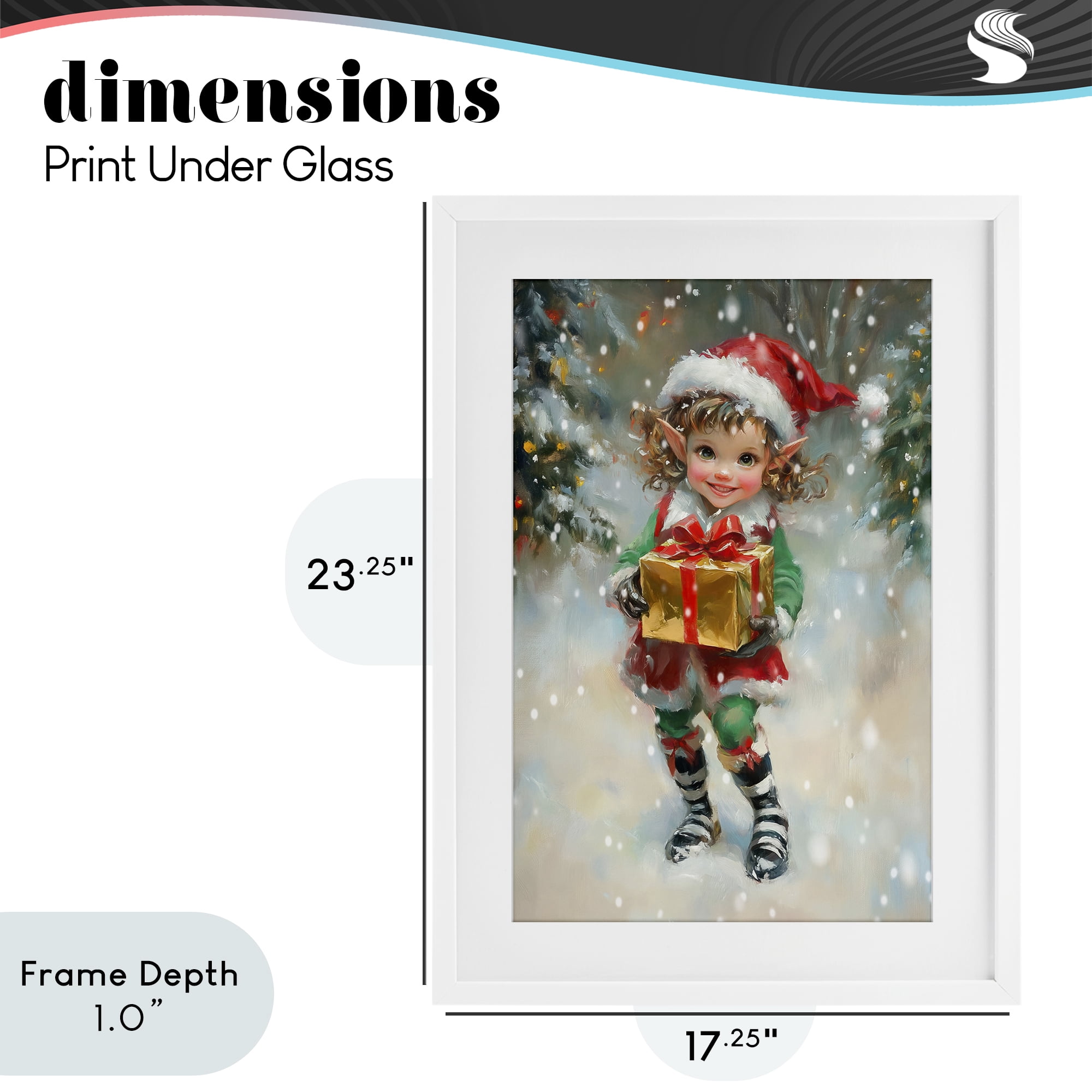 Stupell Industries Santa's Little Elf White Framed Print Under Glass, design by Tina LeCour