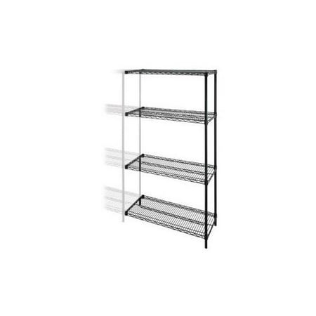 Add On Unit F Wire Shelving 4shelves 2posts 48x18x72 Bk Com