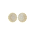 thumbnail image 3 of ARAIYA FINE JEWELRY 10K Yellow Gold Round-Shape Lab Grown Diamond Cluster Stud Earrings (5/8 Cttw, D-F Color, VS1 Clarity), 3 of 7