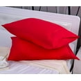 thumbnail image 2 of IGUOHAO Pillowcases Queen Size Microfiber 2 Piece Set Envelope Closure Red 20x30 inches, 2 of 6