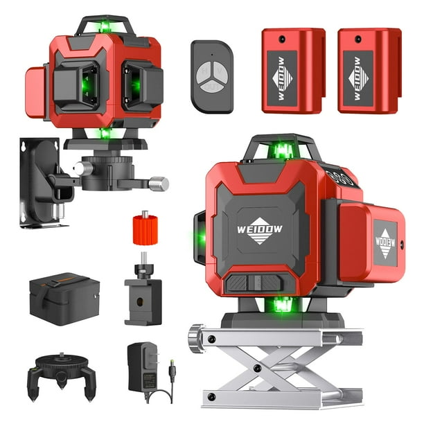 Nivel láser WEIDDW 4D, 16 líneas, 4x360, autonivelante, verde