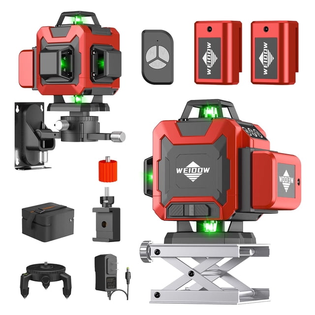 Nivel láser WEIDDW 4D, 16 líneas, 4x360, autonivelante, verde