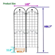 2 Pack 86.7H Metal Garden Trellis for Climbing Plants Gardening Vines Plant Support for Flower Rose Climbing
