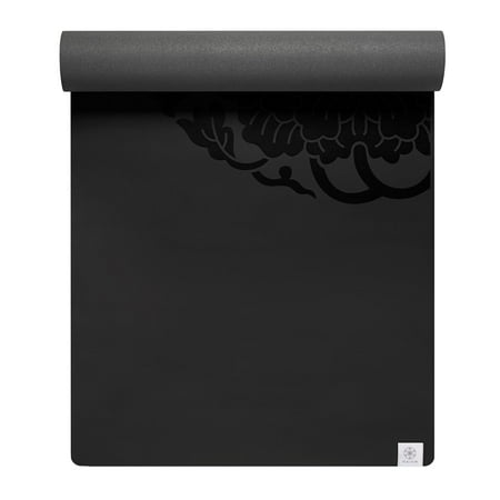 Gaiam Sol Dry-Grip Yoga Mat, Black, 5mm (Longer/Wider)