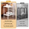 thumbnail image 4 of Mesa auxiliar Apicizon de 2 niveles con estante de almacenamiento blanco para dormitorio, 4 of 8