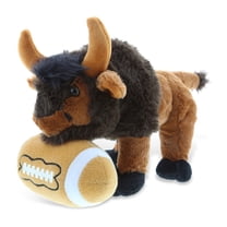DolliBu Buffalo Stuffed Animal with Football Plush - Soft Plush Huggable Buffalo, Adorable Playtime Bison Plush Toy, Cute Wildlife Gift, Football Plush Doll Animal Toy for Kids, Adults - 9.5 Inch