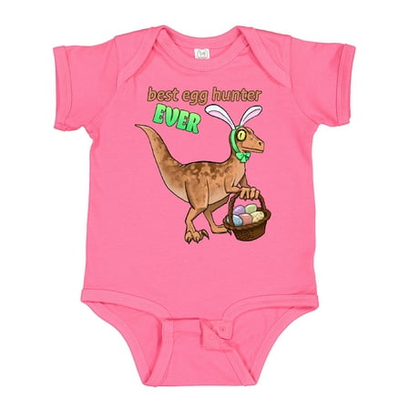 

Inktastic Best Egg Hunter Ever Easter Dinosaur Gift Baby Boy or Baby Girl Bodysuit