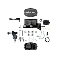 Wilwood 261-17319-BK Tandem Compact Black 1" Bore Master Cylinder Kit with L/H Bracket, Proportioning Valve & Pushrod Compatible with CDP 4-BolT