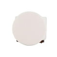 thumbnail image 6 of Linon Hawn Round Padded Storage Ottoman Dark Wood Trim in Natural Sherpa Fabric, 6 of 12