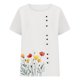 thumbnail image 4 of Vestidos Casuales Para Mujer, Blusas De Mujer De Moda Camiseta informal de verano con cuello redondo, manga corta y botones estampados para mujer, 4 of 4