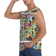 thumbnail image 3 of Lsque Cute Dogs Collage Print Men's Cotton Blend Sleeveless Muscle Shirts (S-3XL)- Moisture Wicking, Odor Protection, UPF 30+,3X-Large, 3 of 8
