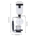 thumbnail image 4 of Siphon Coffee Maker, Tabletop Glass 3Cup Vacuum Unique Coffee Tea Espresso Maker Syphon Device, Black Tabletop Siphon Vacuum Glass Coffee Maker Brews 3 Cups 360ml Coffee Maker, 4 of 12