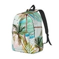 thumbnail image 2 of Balery Watercolor Palm Tree Vintage Canvas Backpack for Men and Women - Large Capacity, Durable Travel Laptop Bag for School, Work, Hiking, and Outdoor Activities, 2 of 7