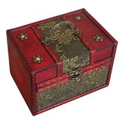 Rvaymup European Style Wooden Trunk for Collectibles Home Decoration and Small Objects