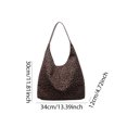 thumbnail image 2 of HUISZJ Leopard Print Shoulder Bag, Women Top Handle Bag, Large Capacity Tote Bag Simple Commuting Bag for Work Travel Outdoor (Coffee), 2 of 10