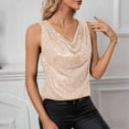 thumbnail image 5 of Women'S Sequin Tank Top Sparkly Sleeveless Dressy Party Shirts Holiday Scoop Neck Shimmer Tops Going Out Outfits,Summer Sleeveless Tanks Tops Blouses,Club Draped Cocktail Camisole Vest Blouse, 5 of 7