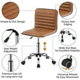 thumbnail image 2 of Yaheetech PU Leather Low Back Armless Office Chair with Wheels, Retro Brown, 2 of 7