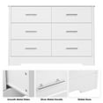 Homfa Children's Wooden Dresser, Double Dresser with 6 Drawers, White