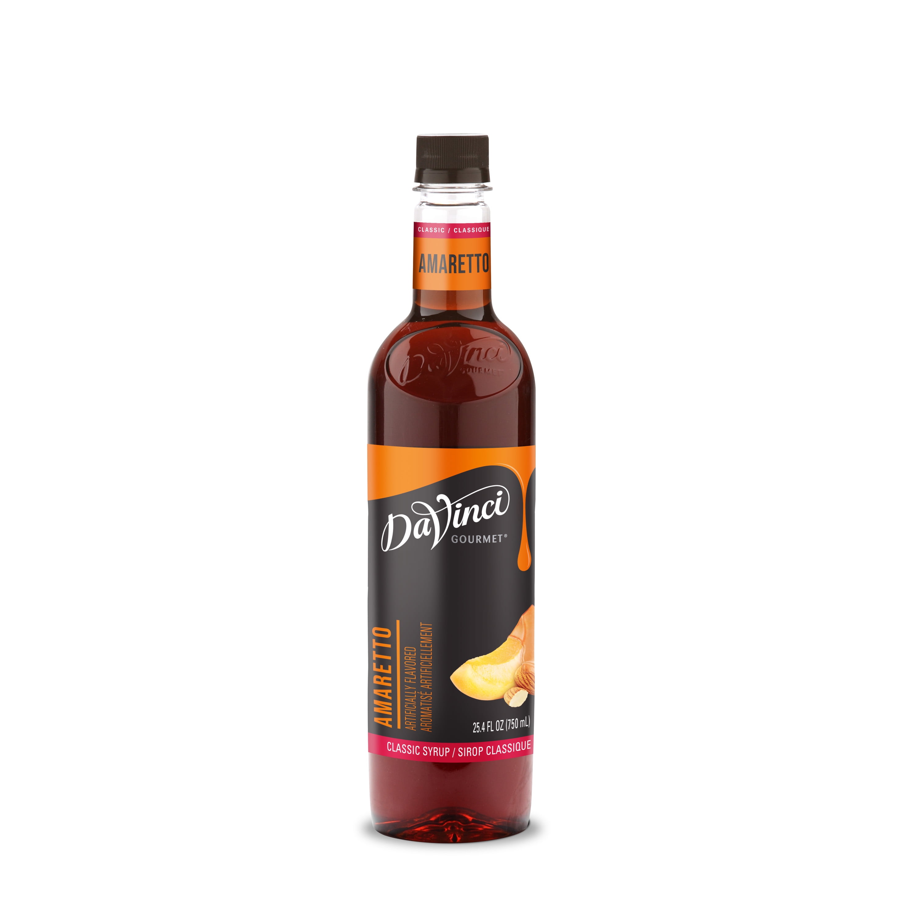 Amoretti Crema Di Amaretto Syrup - 750ml Bottle With Pump, 94 Servings, For Coffee & Cocktails