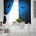 thumbnail image 5 of Fsddascl Halloween Blackout Curtains for Bedroom/Living Room, Thermal Insulated Kitchen Curtains, Castle Pumpkin Witch Bat Blue Black Grommet Darkening Window Treatment Drapes 52"x63"x2, 5 of 6